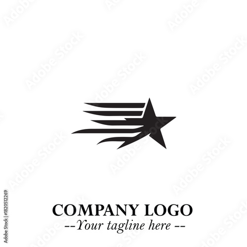 Minimalist Star Logo Symbol in Black on White Background – Modern Vector Shape for Branding & Design