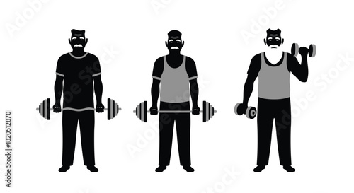 Senior fitness strength training and active lifestyle for older men