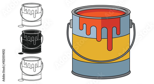 Paint bucket illustration paint can drawing vector art design