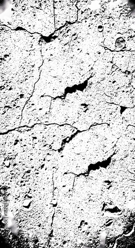 Close-up detailed texture of a cracked, weathered, and distressed concrete surface, showcasing its rugged and aged appearance