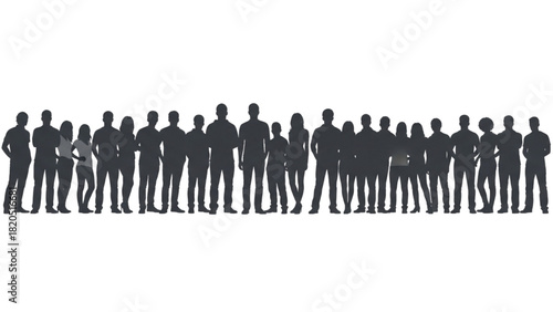 Diverse crowd of people standing together, representing unity and community