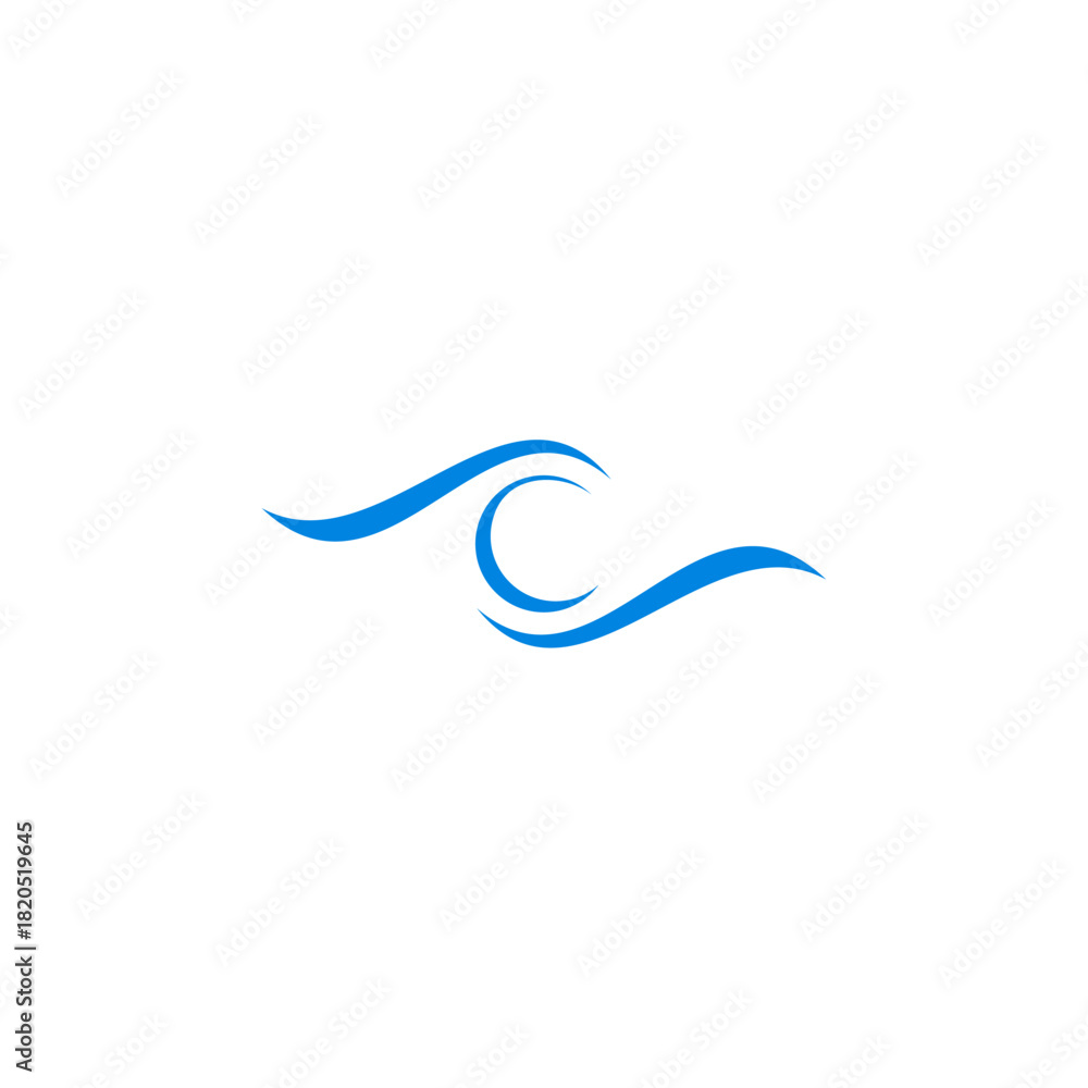 Fototapeta premium Abstract Letter C Wave or Letter C and coast logo concept vector icon