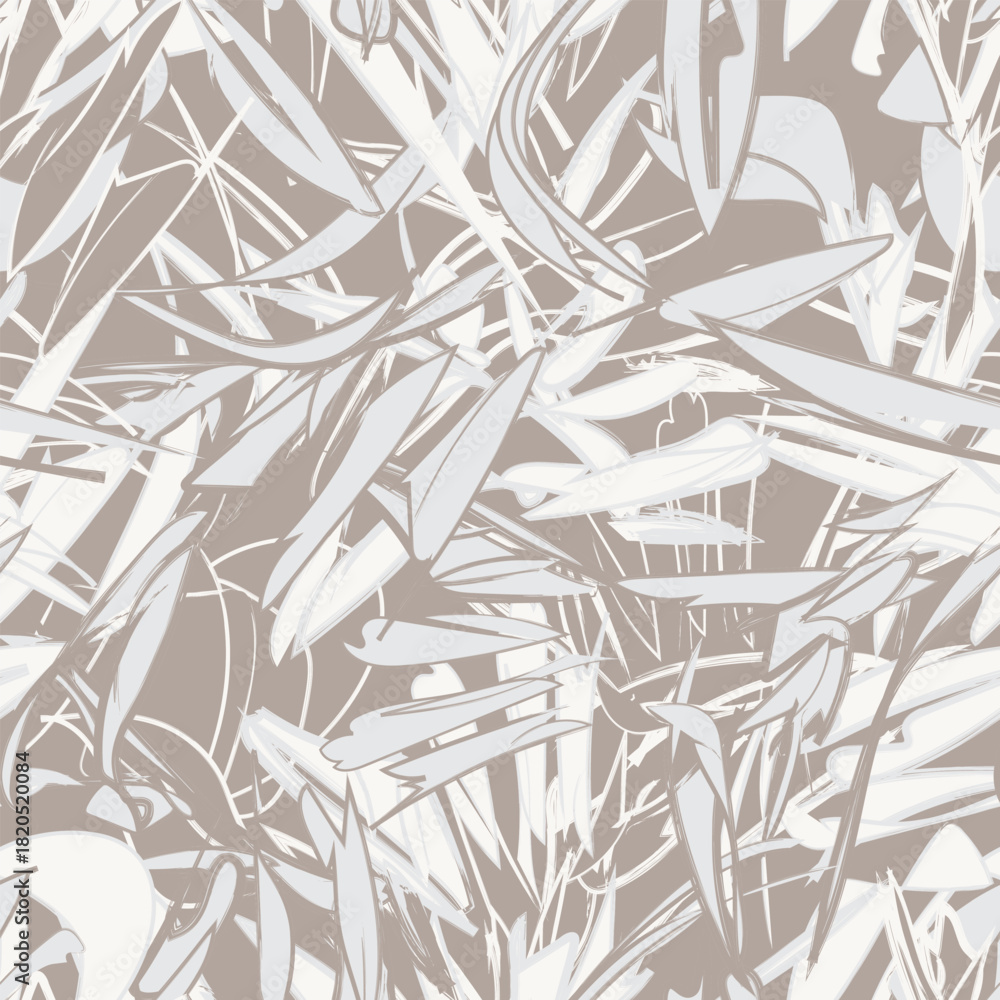 Obraz premium Neutral Colour Leaf Seamless Pattern Design