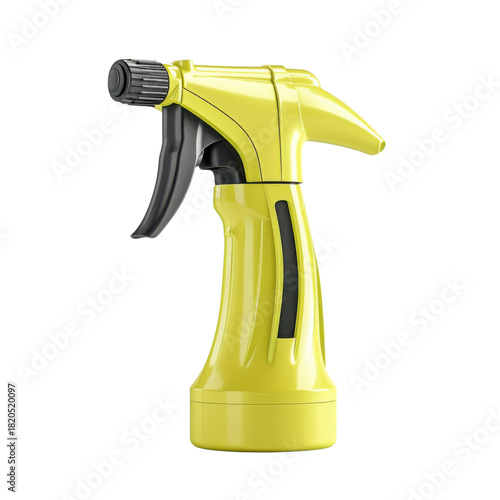Yellow Cleaning Spray Bottle Product Still Life Black Background Kitchen Household Supplies
