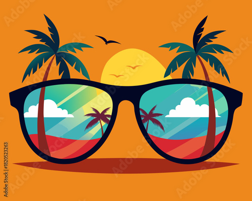 Sunglasses beach scene
