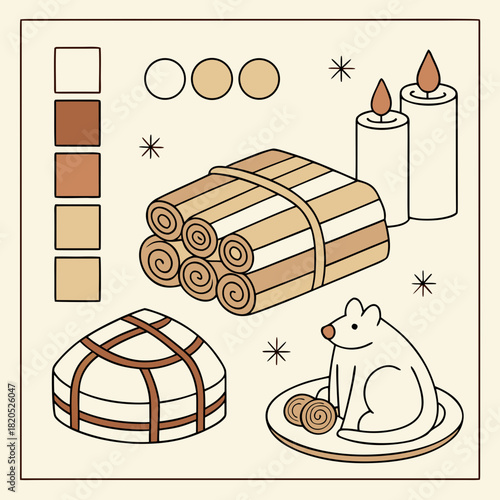 Cozy winter scene with candles and festive decorations