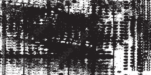 Rough Ink Stamp Glitch Texture Overlay with Heavy Static and Vertical Distortion Marks