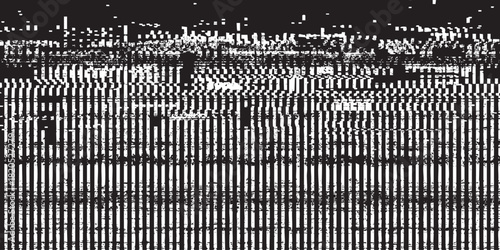 Fine Horizontal Static Glitch Texture with a Prominent Vertical White Tear Artifact