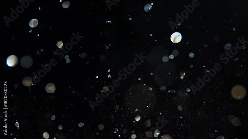 Floating orbs on a black void