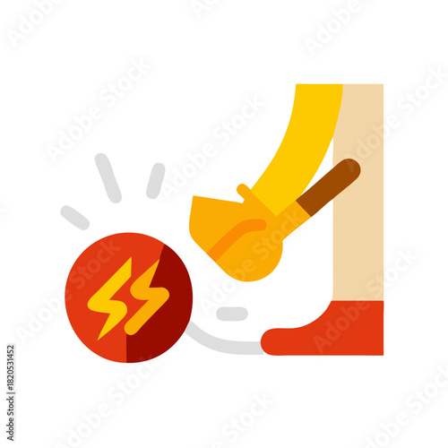 Illustration of a Foot Showing Electrical Pain