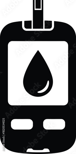 Diabetes blood sugar test monitor glucometer glucose level checking health eps silhouette