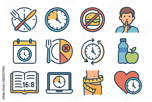 set of vector web design icons for business and communication