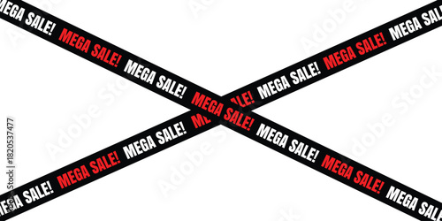 Mega Sale Tape Banner Promotional Strip