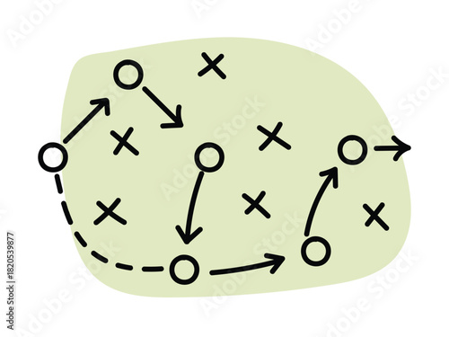 Sports tactics, football or soccer strategy, player formations tactical