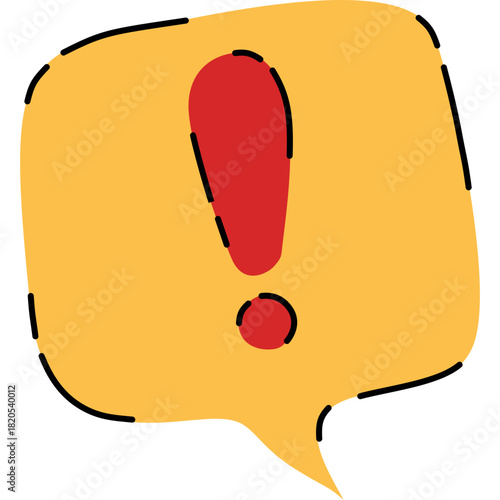 Exclamation Point in a Speech Bubble Element