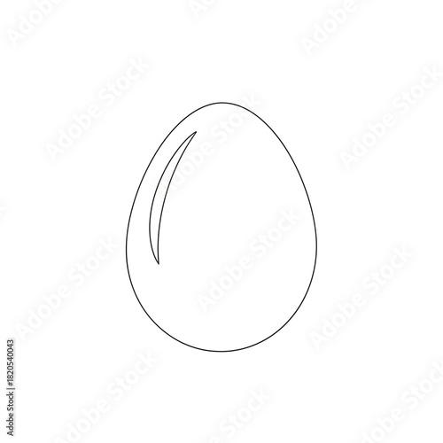 Simple black and white outline drawing of an egg vector illustration