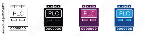 PLC vector icon set collection. Vector illustration.