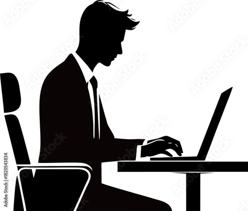 Office Worker Silhouette at L...