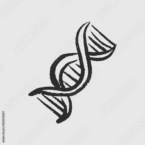 Illustration of an Handdrawn Doodle Human Organ dna