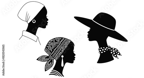 African american woman silhouette fashion vector illustration