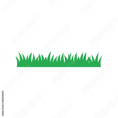Fresh green grass flat vector border illustration