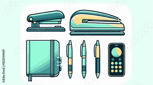 SIMPLE ILLUSTRATION OF OFFICE EQUIPMENT