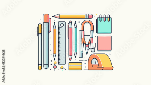 SEMI-SKETCH ILLUSTRATION OF STATIONERY
