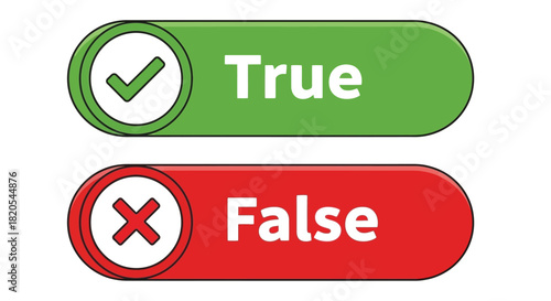 True or false vector graphic design for quiz and survey choices