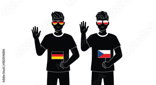 Germany czech republic friendship illustration vector image