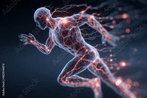 Neurotransmitter Release in Response to Exercise: Capture the increased release of neurotransmitters during physical exercise and its effect on breathing.