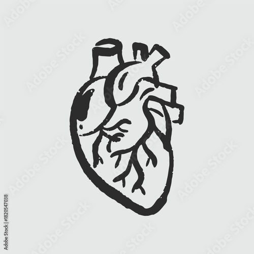 Illustration of an Handdrawn Doodle Human Organ heart