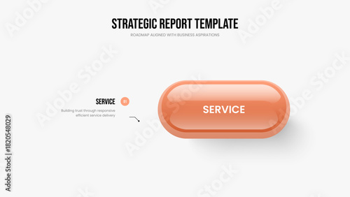 Company Plan One Element Infographic Slide Template. Business Solution 1 Step Diagram Slideshow Design. Investor Performance Frame Layout Vector Illustration.