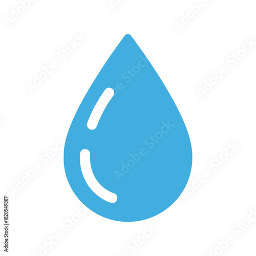 Modern blue water drop icon vector for purity & hydration