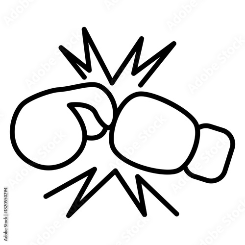Outline Boxer Punch Impact Hit