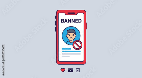 Banned account illustration social media platform restriction