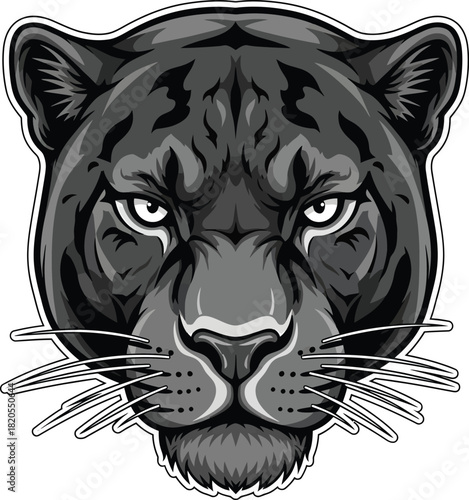 Black panther head vector illustration ferocious animal mascot design eps silhouette