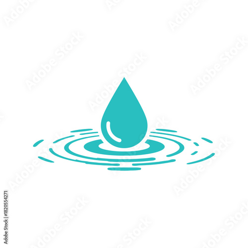 Clean water drop icon ripples   purity and sustainability graphic