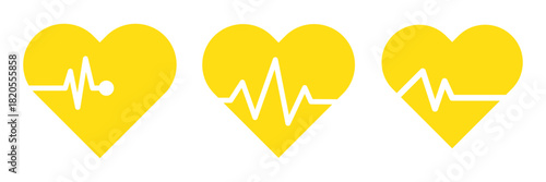 Heartbeat line icon vector illustration, Set of heartbeat icon on Symbol cardiogram heart logo