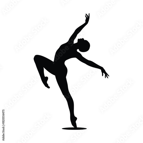 Elegant ballet dancer silhouette in a graceful pose, showcasing artistic movement and classic beauty, isolated on