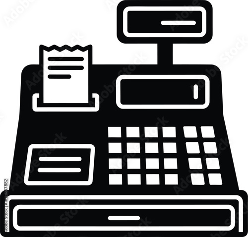 Cash register machine vector illustration for business and retail use eps silhouette
