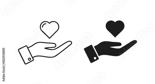 Hand giving heart symbol for love, care, charity, and donation.