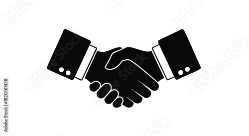 Handshake icon for business agreement, deal, partnership, unity