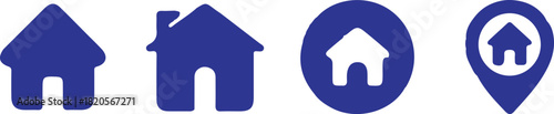 bule home icon location icons set vector illustration art