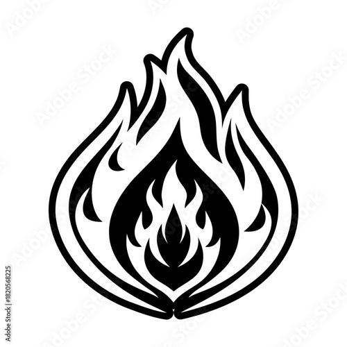 Glyph Style Fire Logos