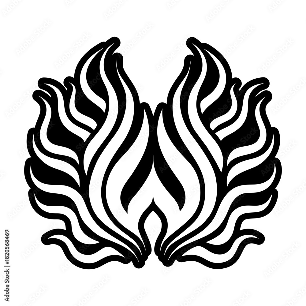 Obraz premium Glyph Style Fire Logos