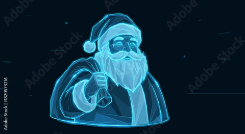 Holographic Santa Claus, A Futuristic Celebration of the Christmas Holiday Season