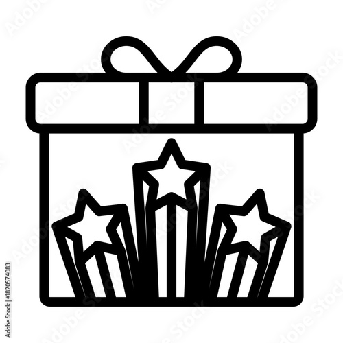 Bonus Gift Vector Line Icon Design