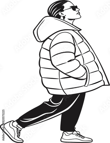 Warm Puffer Jacket Vector Illustration