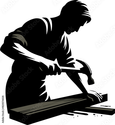 Carpenter Silhouette Vector I...