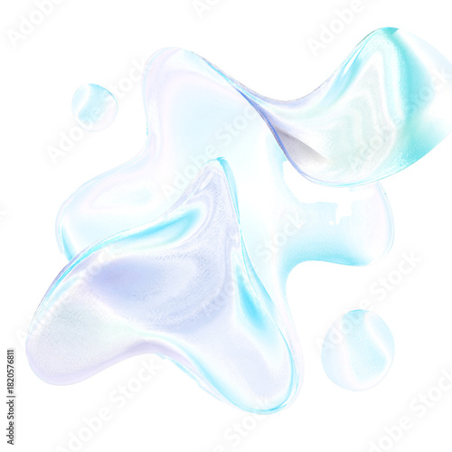 Iridescent Abstract Liquid Shape 